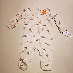 Carter's Gray Safari Print Footie